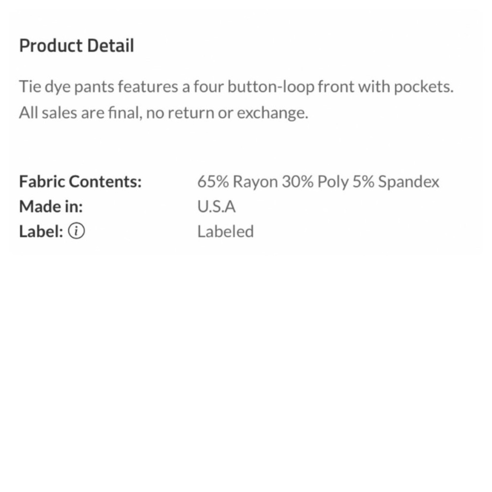 NEW Tie Dye Joggers With Pockets - Picture 6 of 6